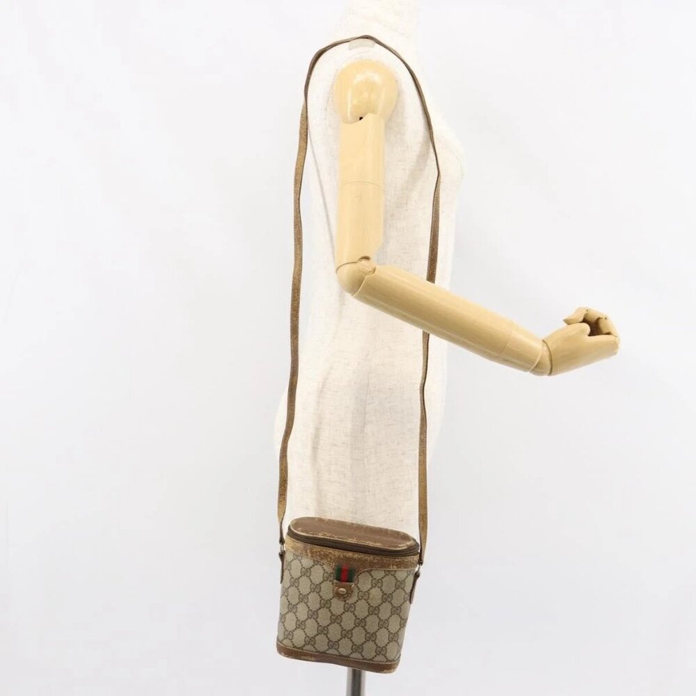 GUCCI GG Supreme Web Sherry Line Bag PVC Beige Gold 904 02 070 Auth 152352 - Picture 16 of 16